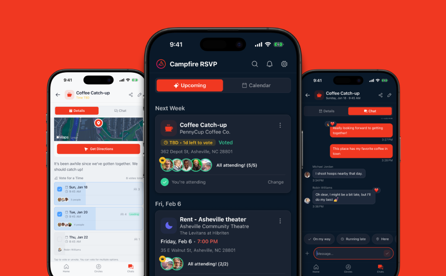 Screenshot of Campfire RSVP project