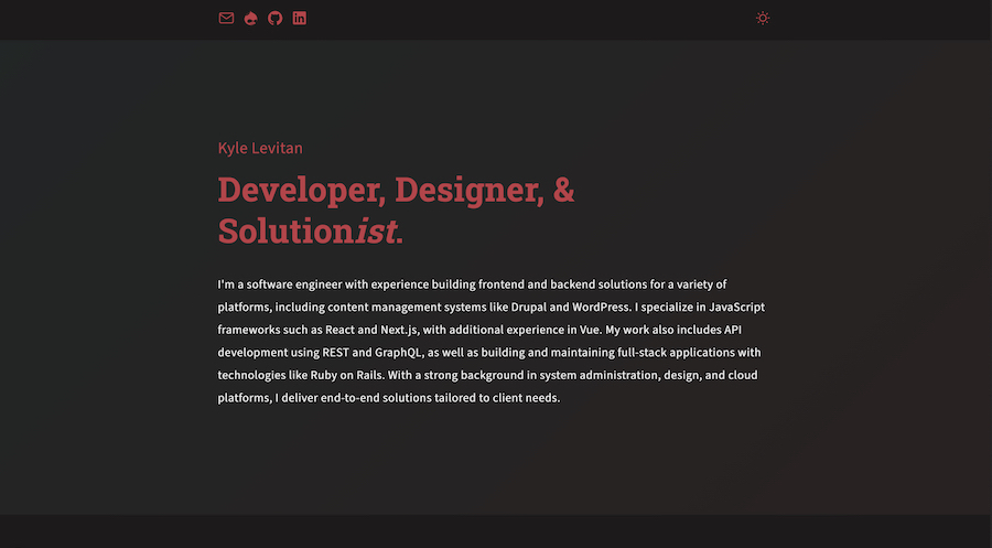 Screenshot of My Portfolio project