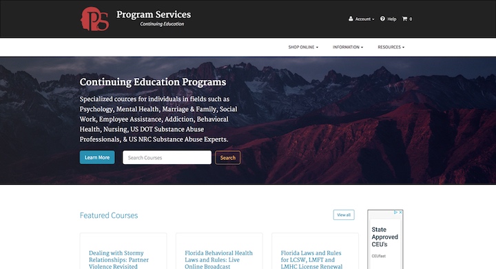 Screenshot of Program Services project